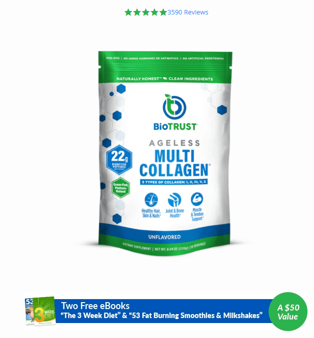 BioTrust Ageless Multi-Collagen Unflavored product packaging