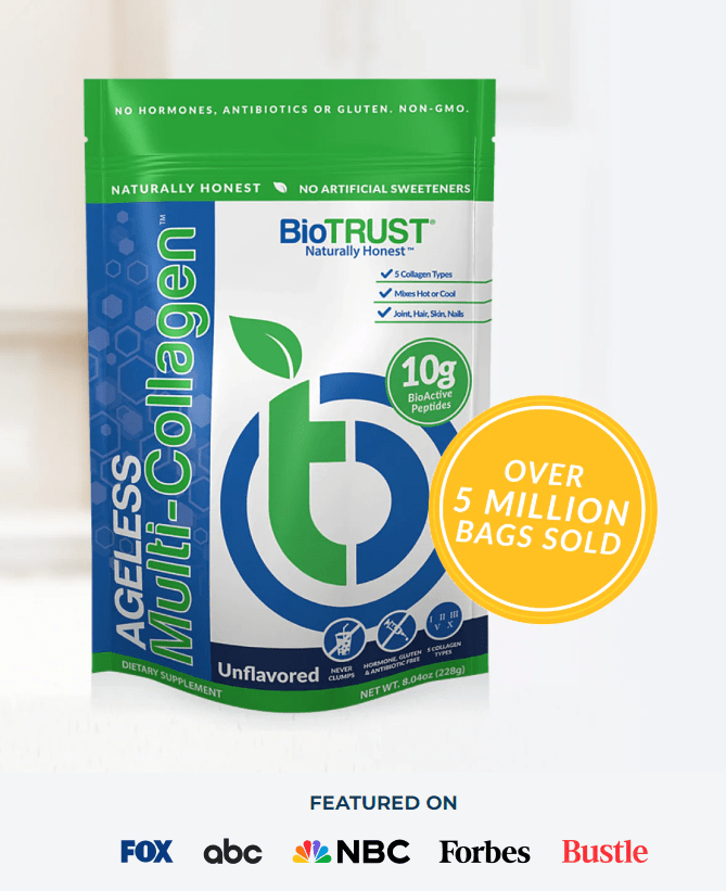 BioTrust Ageless Multi-Collagen Product with 'Over 5 Million Bags Sold' Badge