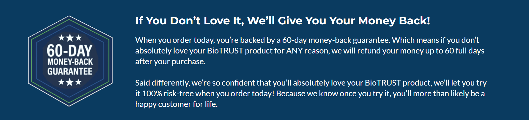 60-Day Money-Back Guarantee badge and text